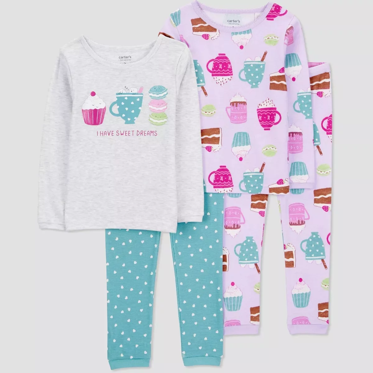 Conjunto de pijama manga larga de 4 piezas, Carter's