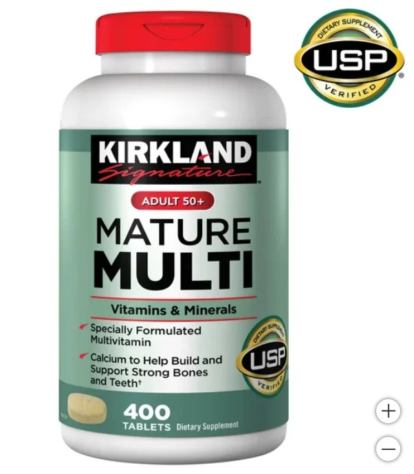 Multivitaminas y minerales Adultos 50+ 400 tabletas,  Kirkland