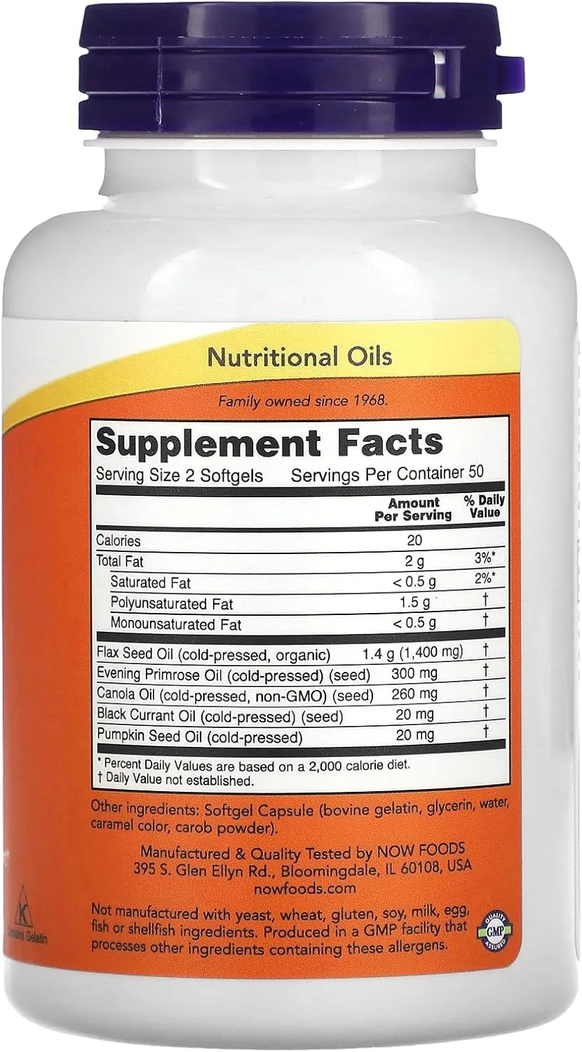 Omega 3-6-9, 1,000 mg, NOW Foods,100 Cápsulas - Imagen 2