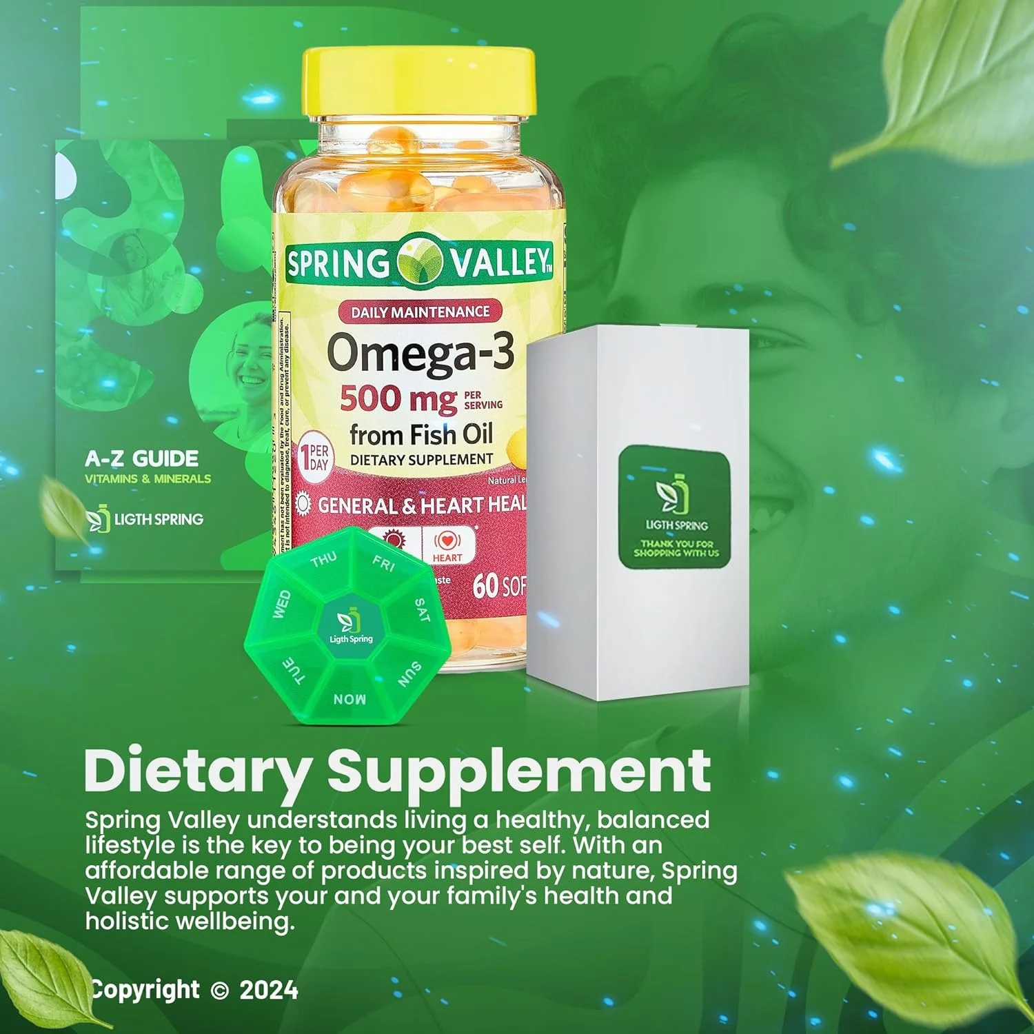 Omega 3, 500 mg, 60 Capsula, Spring Valley - Imagen 4