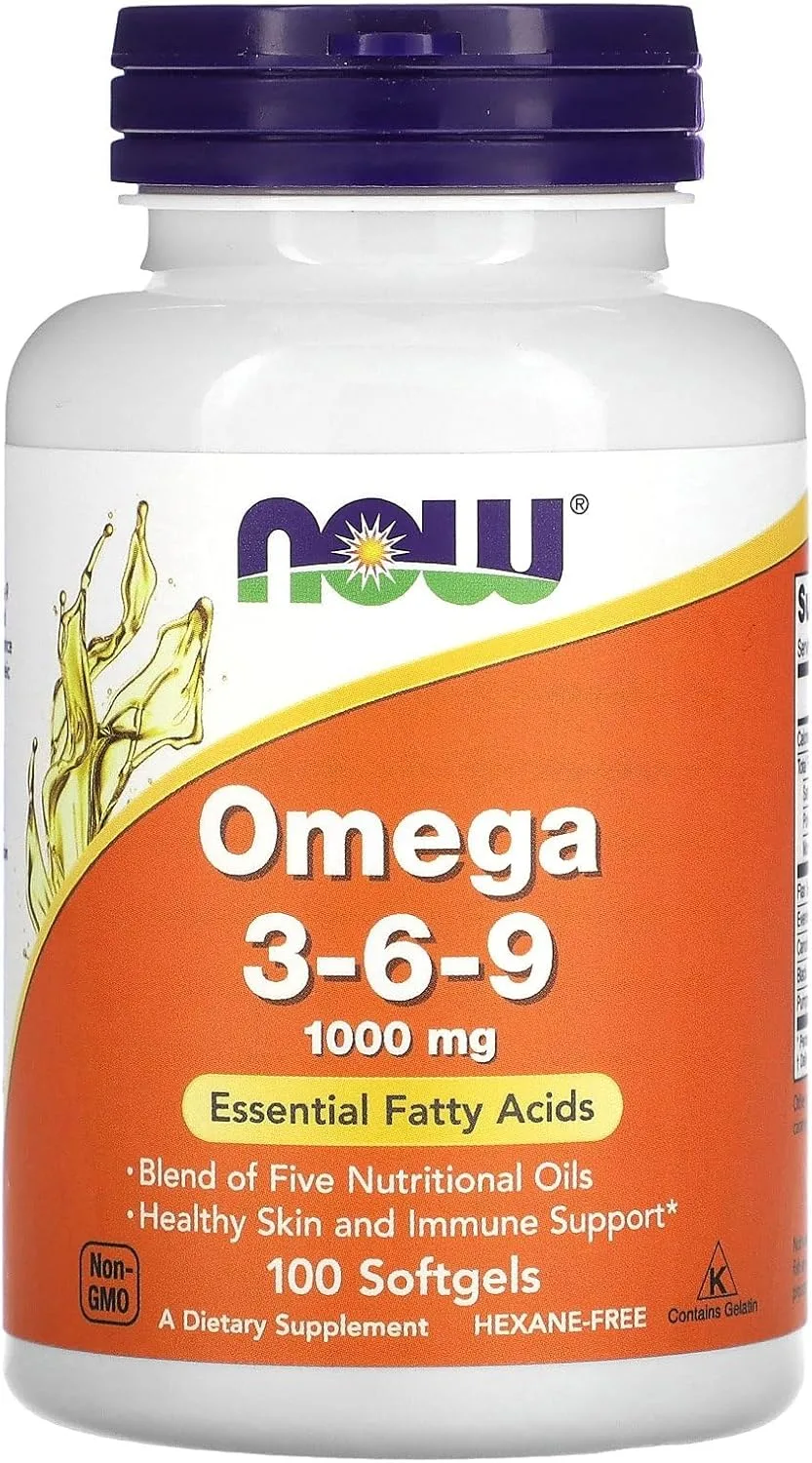 Omega 3-6-9, 1,000 mg, NOW Foods,100 Cápsulas
